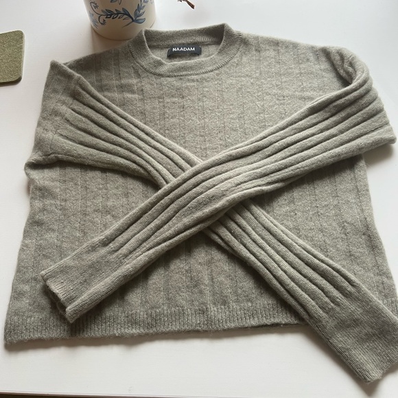 NAADAM Cashmere Ribbed Cropped Sweater - Picture 2 of 3